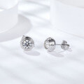 wholesale 18k White Gold Plated Silver, Cloudsame Jewelry New UFO Bubble 05 Carat Moissanite Drill-Test Pen Earrings-0-2