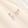 wholesale S925 Sterling Silver Cross-border Exclusive Small Floral Zircon Minimalist Ins-style Stud Earrings New Versatile Elegant Earrings-0-2