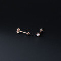 wholesale S925 Silver Nalan Summer Stud Earrings for Women, Minimalist and Delicate Single Diamond Threaded Light Bead Small Earrings M00148-0-2