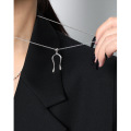 wholesale S925 Sterling Silver U-Shaped Minimalist Versatile Ins Korean Original Indie Design Pendant Necklace for Women-0-3