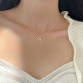 wholesale S925 Sterling Silver Ins Style Fashion Versatile Necklace Minimalist Bow Choker Y01522-0-1