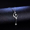 wholesale 925 Sterling Silver Magic Wand Fairy Star Necklace for Women, Inlaid Diamond Collarbone Chain, Ins Light Luxury Fashion, Xiaohongshu Same Style-0-5