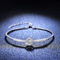 Sterling Silver Moissanite Luxury Round Bangle Bracelet for Women Live Direct Sales-0-4