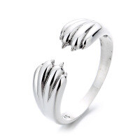 wholesale S925 Sterling Silver Unique Three-Dimensional Cat Paw Embrace Ring, Cute Creamy Sweet and Cool Style Design Index Finger Ring-588FJ/approx. 3.2g Adjustable opening