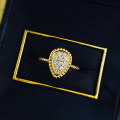 wholesale S925 Gold-Plated Bohemian Style Pear-Shaped Teardrop Ring for Women-0-2