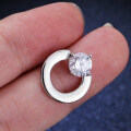 925 Silver Moissanite 1ct Four-Prong Brooch Convertible Earrings Manufacturer for Live Streams-0-2