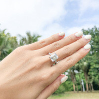 Sterling Silver S925 Classic Ladies' Shimmering Zirconia Proposal Ring, Final Sale.-Style E [Clearance Sale with Free Shipping]  US Size 7.5