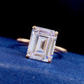 wholesale 925 Silver Moojing New 8*10 Simulated Emerald Cut Zircon Ring Rock Candy Diamond Princess Square-0-7