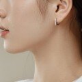 wholesale Sterling Silver Korean New S92 INS Style Women's Stud Earrings Geometric Full-Zirconia Inlaid Fashion Versatile Wholesale-0-2