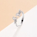 wholesale S925 Sterling Silver Footprint Ring with Wings, Women's Unique Design Open Adjustable Ring for SHEIN TEMU Cross-border Dropshipping-0-5