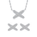 wholesale S925 silver plated with 18k gold, cross earrings with full moissanite, women's high-end necklace-0-0