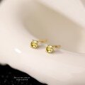 wholesale S925 Sterling Silver Ultra-sparkling Yellow Zircon Square Stud Earrings For Women, New Fashion Elegant Commute Mini Earrings For Pierced Ears-0-7