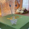wholesale 999 Silver Maker Original Filigree Inlaid Diamond Butterfly Necklace, Fashionable and Versatile Light Luxury Niche Collarbone Accessory-0-1