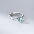 wholesale S925 Sterling Silver Fresh and Sweet Style Minimalist Design Six-Prong Moissanite Single Diamond Simple Ring R02728-0-3