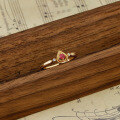 wholesale S925 Silver New Japanese-style Light Luxury Small Hollow Teardrop Ring for Women with Natural Ruby-0-2