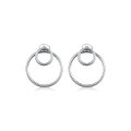 wholesale S925 Sterling Silver Double-Layer Round Two-Way Geometric Earrings, Gentle and Elegant Minimalist Hoop with a Premium Feel-0-4