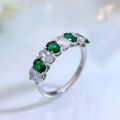 wholesale S925 Silver New Style Zircon White Green Diamond European and American Fashion Wholesale Ring for Women-0-1