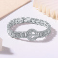 wholesale Metal S925 Silver Hip Hop Style Moissanite Double Row Cuban Link Chain Trendy Personality Bracelet-0-2