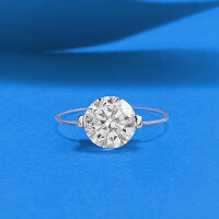 wholesale S925 Silver, New ZHUOZHIFAN Jewelry Simple and Sparkling Suspended Transparent Fish Line Ring with 80mm White Zircon-R1563 Fishing Line Ring Size 8