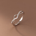 wholesale 925 Silver 1 S925 Wavy Hollow-Out Diamond-Inlaid Line Ring with Sweet and Stylish Design R00977-0-0