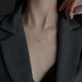 wholesale Metal Material Möbius Strip Necklace for Women, Light Luxury, Niche Design, Minimalist and Fashionable Infinity Collarbone Chain, Popular on TikTok Live Streams-0-2
