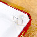 wholesale S925 sterling silver freshwater pearl open ring for women, minimalist and niche design with a touch of luxury-0-1