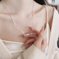 wholesale S925 Sterling Silver Korean Style Irregular Patchwork Necklace, Minimalist Design, Versatile Elegant Accessory-0-1