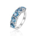 wholesale S925 Sterling Silver Plated 18k Gold Fashion Natural Topaz and Tourmaline Ring Jewelry for Women-0-4