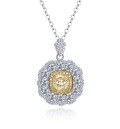 wholesale S925 Sterling Silver New Design 6*6 High Carbon Diamond Pendant Women's Small Luxe Style Necklace-0-1