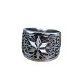 wholesale Metal material, European and American cross-border hexagram ring vintage style European and American design totem geometric men's hip-hop aged-0-3