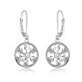 wholesale 925 Sterling Silver French Retro Christmas Earrings with Design Sense, Winter Circle Drop Earrings, Niche Wholesale-0-9