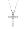 wholesale Sterling Silver S925 Women's Versatile Diamond-Studded Cross Pendant Choker Necklace, Cross-Border Hot-Selling Niche Design High-End Feel-0-11