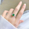 wholesale S925 silver new jewelry simulated Paraiba green 2-carat high-carbon diamond niche design aesthetic-0-3