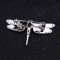 wholesale S925 Silver Designer Natural Gemstone Brooch Dragonfly Design Classical and Elegant with Peridot-0-2