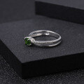 wholesale 925 Silver Luxury Designer High-End Natural Diopside Ring, Prosperity Collection with Natural Gemstone Inlay-0-3