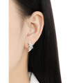wholesale S925 Sterling Silver Small, Minimalist, Textured, Irregular Wing Design Earrings for Women-0-2