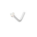 wholesale 925 Sterling Silver Opal Nose Ring With L-shape For Women-0-4