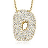 925 Silver Gold-Plated Letter Pendant Choker Necklace for Women-letter D