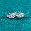S925 Sterling Silver Full Moissanite Stud Earrings-0-1