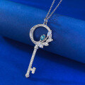 wholesale S925 Silver New Style Key Necklace Pendant for Women, Fashionable and Light Luxury, Simple and Sweet-0-3