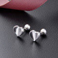 wholesale S925 Silver Women's Small Fresh Heart-shaped Stud Earrings, Simple Silver Jewelry Wholesale from Source Factory-0-5