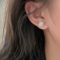 wholesale Sterling Silver with Sunflower Stud Earrings for Women, Light Luxury Style, Fashionable and High-End Sense, Korean Trendy Ear Accessories-0-1