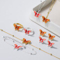 wholesale S925 Sterling Silver Red Butterfly Necklace with Exquisite, Artistic, and Minimalist Design Y01631-0-0