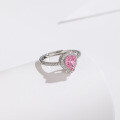 wholesale S925 Sterling Silver Waterdrop Pear-Shaped Ring for Women with Ice Flower Cut and High-Carbon Diamond-0-3