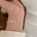 wholesale S925 Sterling Silver Bow Bracelet for Women, Minimalist and Dainty Small Fresh Style Delicate Best Friend Jewelry, Korean Version-0-3