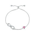 wholesale 925 Sterling Silver Crystal Bracelet, Small and Exquisite Cross-Border Jewelry for Women, Heart Bow Bracelet Wholesale-0-8
