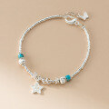 wholesale S925 Silver Fresh Sweet Ins Style Turquoise Butterfly Koi Fish Star Cat's Eye Circular Bracelet S7859-0-3