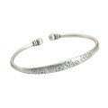 wholesale 999 Silver Ethnic Style Hand-Engraved Cherry Blossom Open Bangle for Women, Solid Vintage Matte Bohemian Student Bracelet-0-4