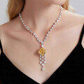 wholesale Silver 64ct 18*18 Goose Yellow Large Pendant European and American Luxury Necklace 43cm, Zhuo Zhifang Jewelry New-0-2