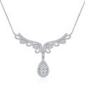 wholesale 925 Sterling Silver with High-Carbon Diamond, Fashion Angel Wing Necklace, Women's Collarbone Chain, Dropshipping for Zhuo Zhifan New Product-0-5